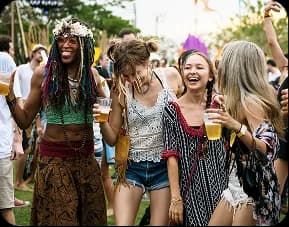 Live concert crowd