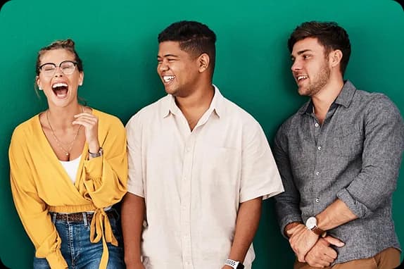 Friends laughing together