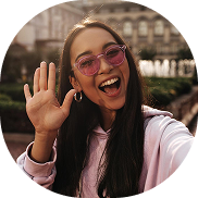 Happy person waving